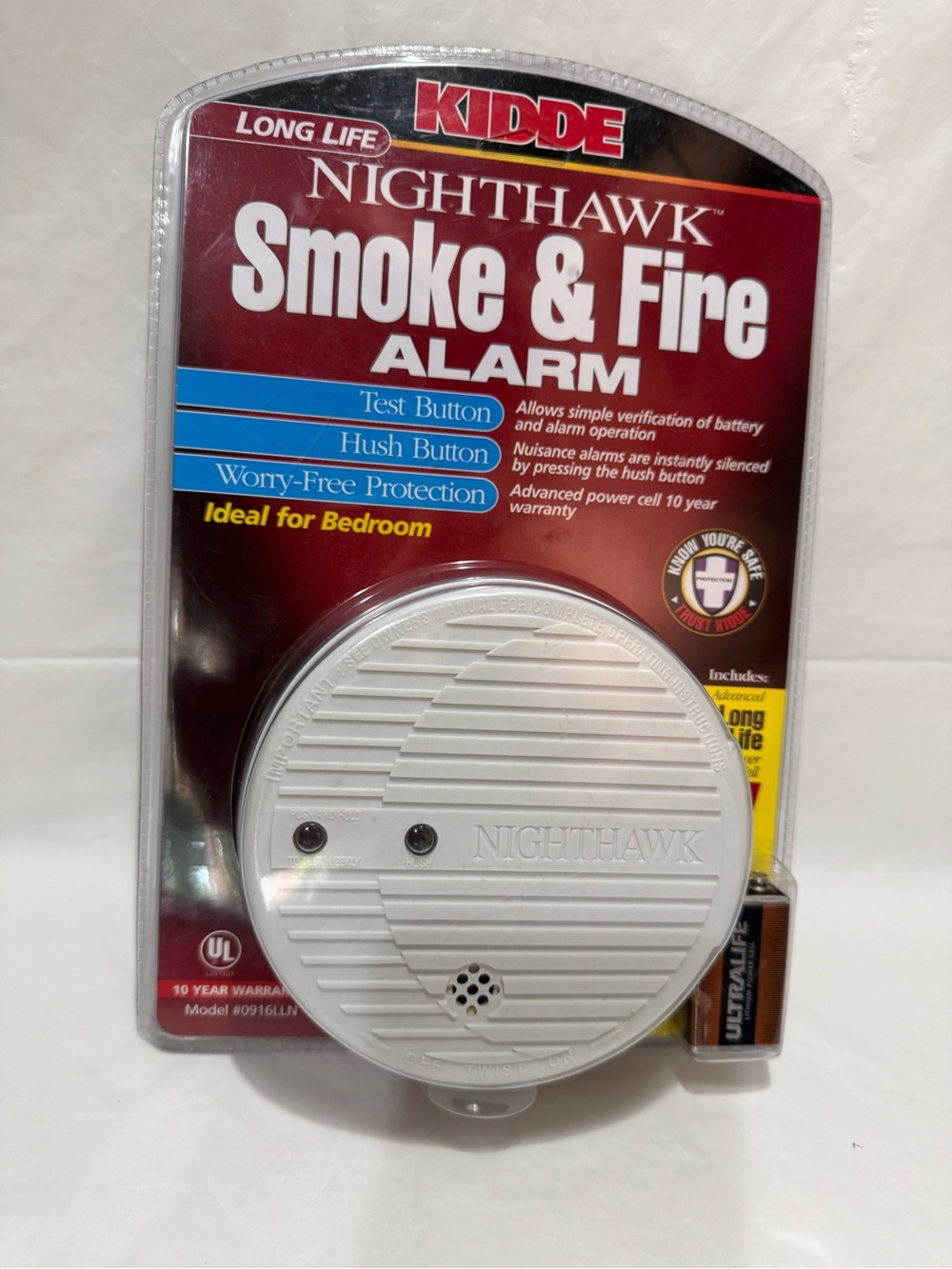 Kidde Nighthawk Smoke & Fire Alarm Protector Battery Operated #0916LLN NEW